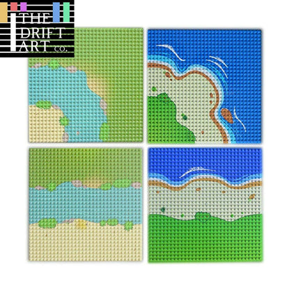 River Sandy Beach Island Building Blocks dots base plate DIY - Various colors! - The Drift Art Co.