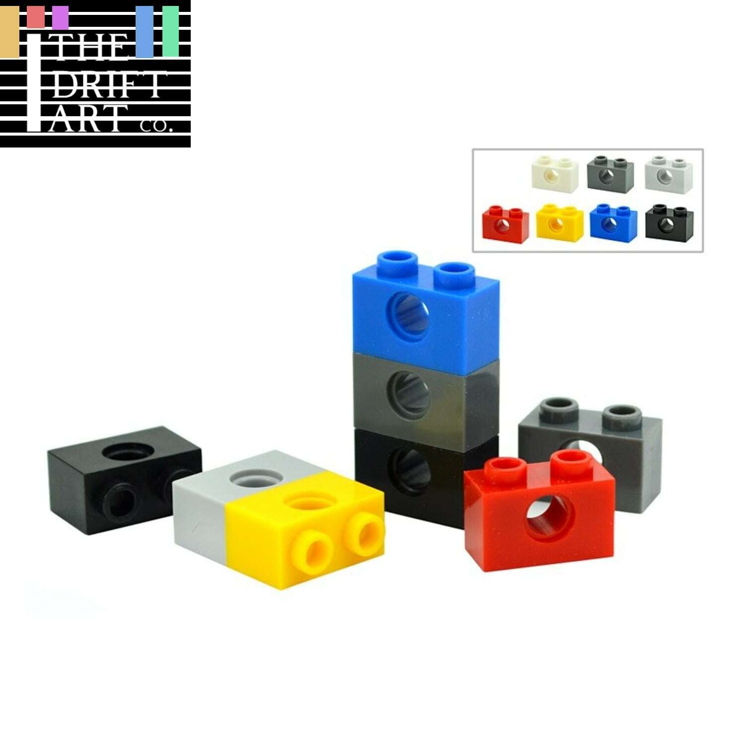 30pc Technic Parts for 1x2 w/ 1 Hole 3700 Perforated Brick Building Blocks Sets - The Drift Art Co.