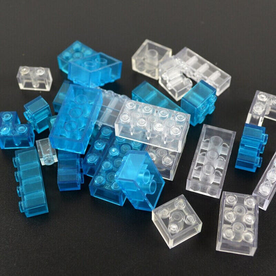 Transparent Blue & White Thick Brick Educational Building Blocks Bricks Toy DIY