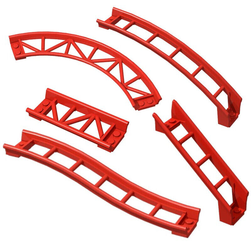 4pc Roller Coaster Rail Bow Slope w Shaft for Lego Kit Building Blocks Brick Set -  - The Drift Art Co.