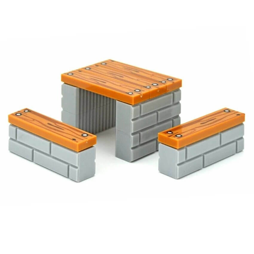 50pcs Smooth Wood Board Flat 1x4 City House Building Blocks Bricks - Var Colors -  - The Drift Art Co.