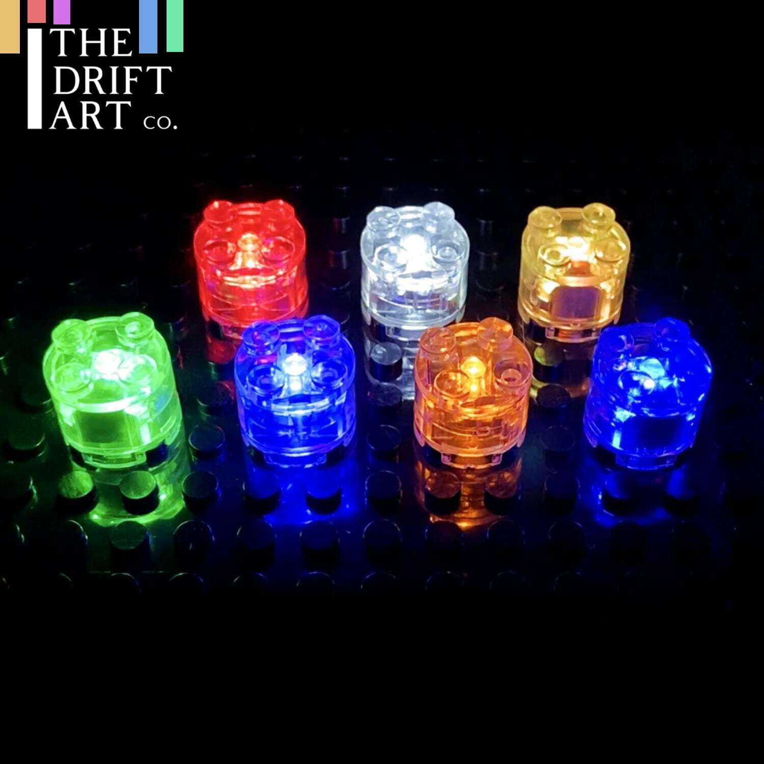 5pcs 2x2 dot LED Light Up Colorful Educational Building Blocks Brick Toy - ROUND - Minifigure -  - The Drift Art Co.