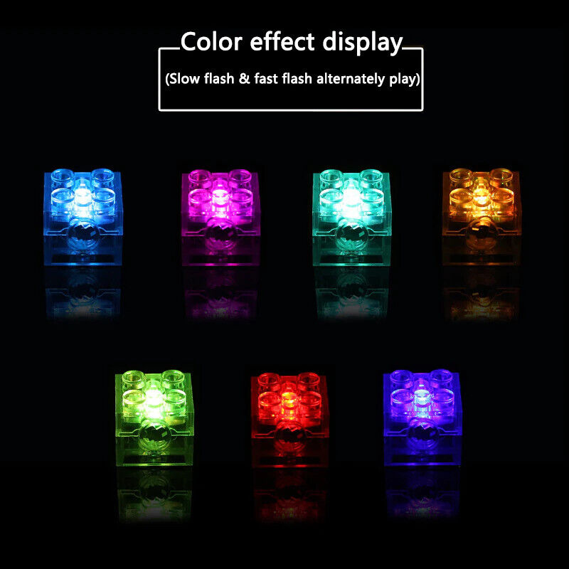 5pcs 2x2 dot LED Light Up Colorful Educational Building Blocks Brick Toy -SQUARE -  - The Drift Art Co.