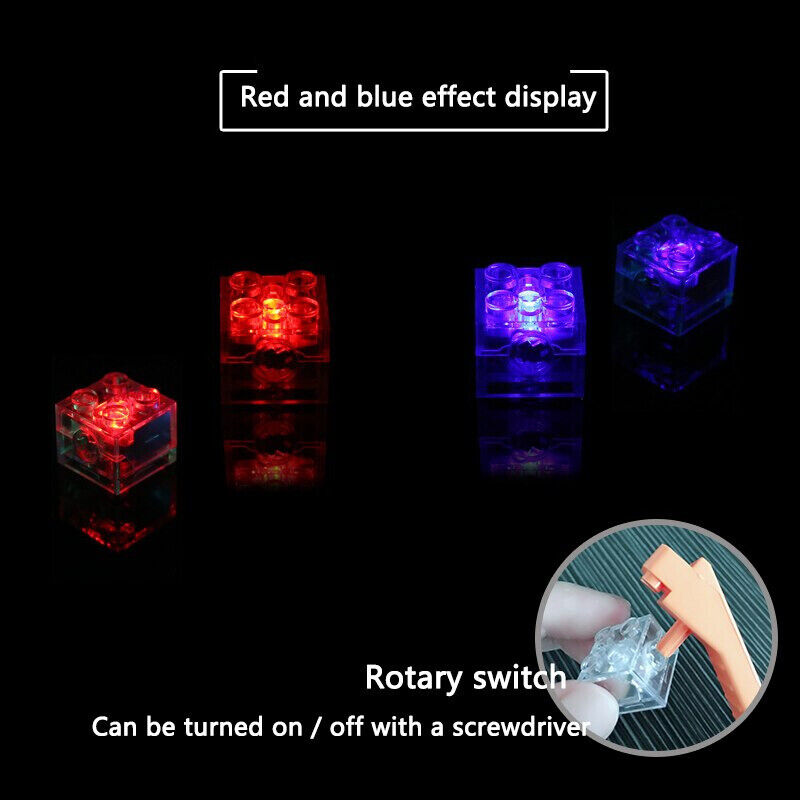 5pcs 2x2 dot LED Light Up Colorful Educational Building Blocks Brick Toy -SQUARE -  - The Drift Art Co.