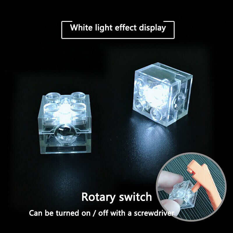 5pcs 2x2 dot LED Light Up Colorful Educational Building Blocks Brick Toy -SQUARE -  - The Drift Art Co.