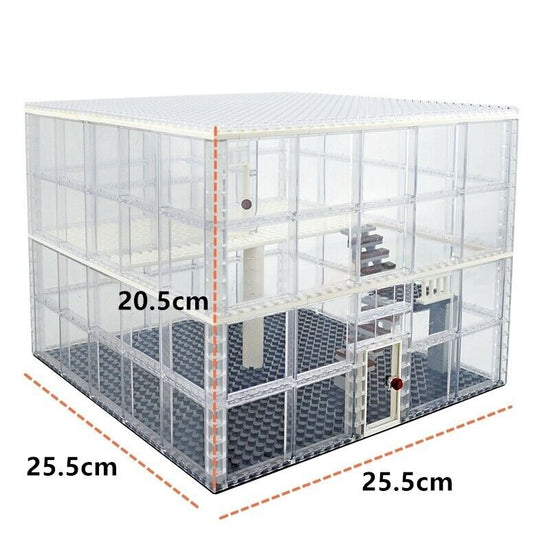 City Glass House Baseplate 2 Floors MOC Parts for Lego Building Block Sets DIY