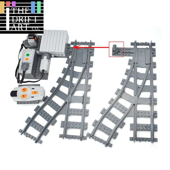 City Rail Motorized Track Switch for Lego Kit Train Building Blocks Sets DIY