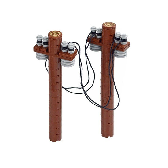 City Telephone Pole Wire Traffic MOC for Lego Kit Building Blocks Brick Set DIY