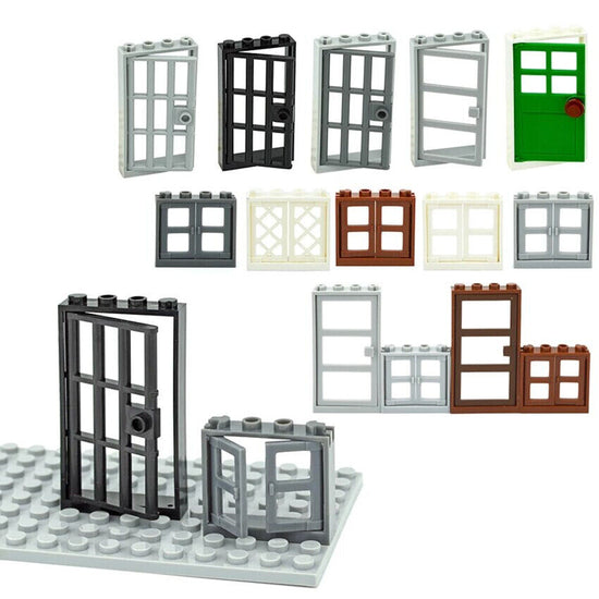 Door Window Castle Hotel House MOC Educational Building Blocks Bricks Toy DIY