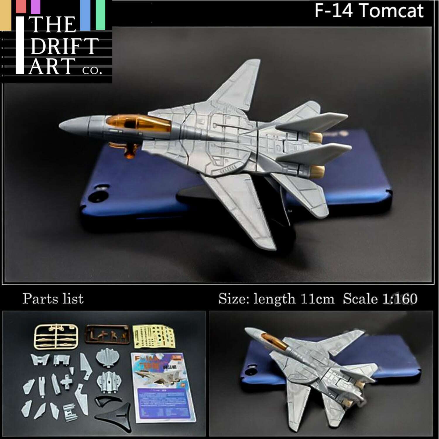 F-14A Fighter Tomcat 4D Fighter Aircraft Plane Assembly Kit Model Art Toy -  - The Drift Art Co.#variant_sku#