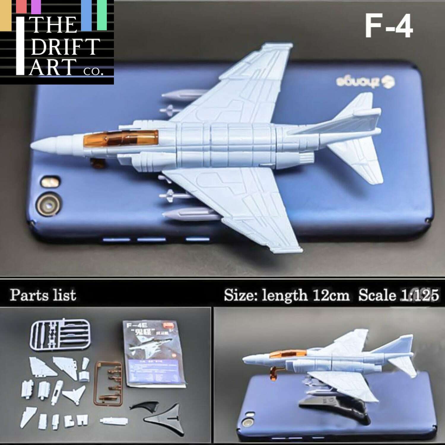 F-4 fighter Phantom II 4D Fighter Aircraft Plane Assembly Kit Model Art Toy -  - The Drift Art Co.#variant_sku#