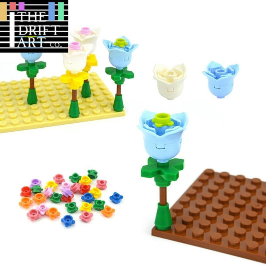 Flowers Rose Tulip Plant Leaves 2x2 15469   For Lego Building Blocks Sets DIY -  - The Drift Art Co.