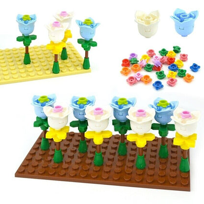 Flowers Rose Tulip Plant Leaves 2x2 15469   For Lego Building Blocks Sets DIY -  - The Drift Art Co.