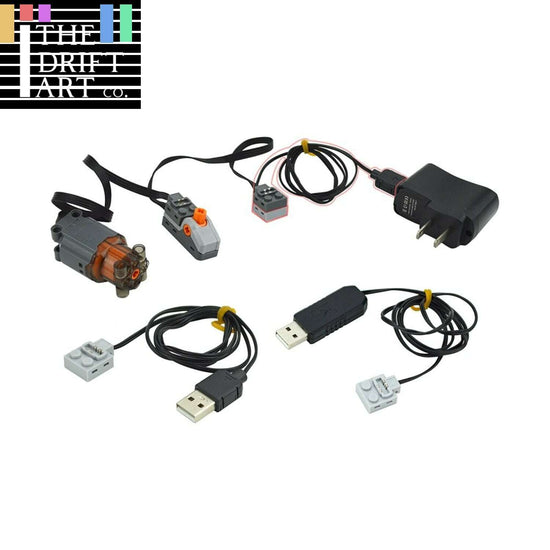 Bloques de construcción de juguete con cable USB y fuente de alimentación de motor LED MOC City 9686 8883