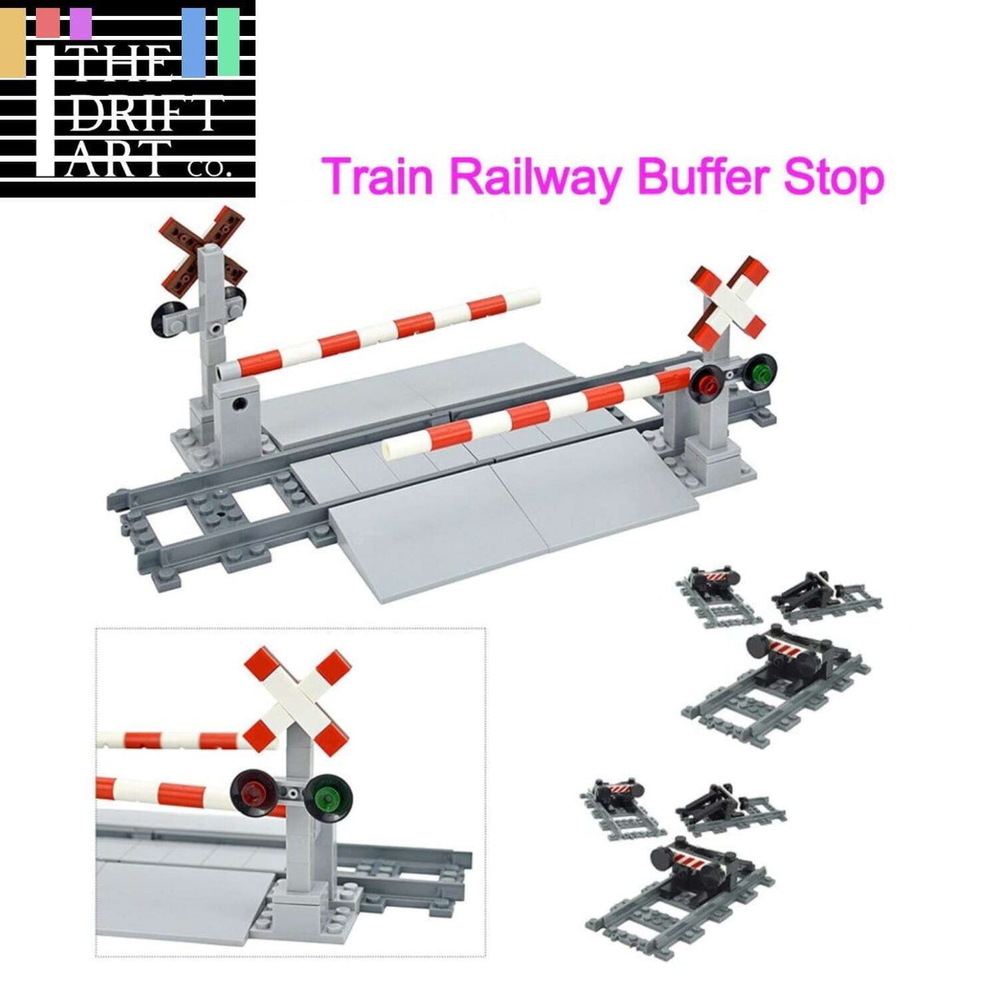 MOC City Train Track Walkway Buffer Stop for Lego Kit Building Blocks Sets DIY -  - The Drift Art Co.