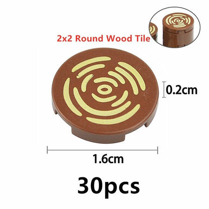 MOC Round 2x2 With Tree Stump Wood Grain Part for Lego Building Blocks Sets DIY -  - The Drift Art Co.