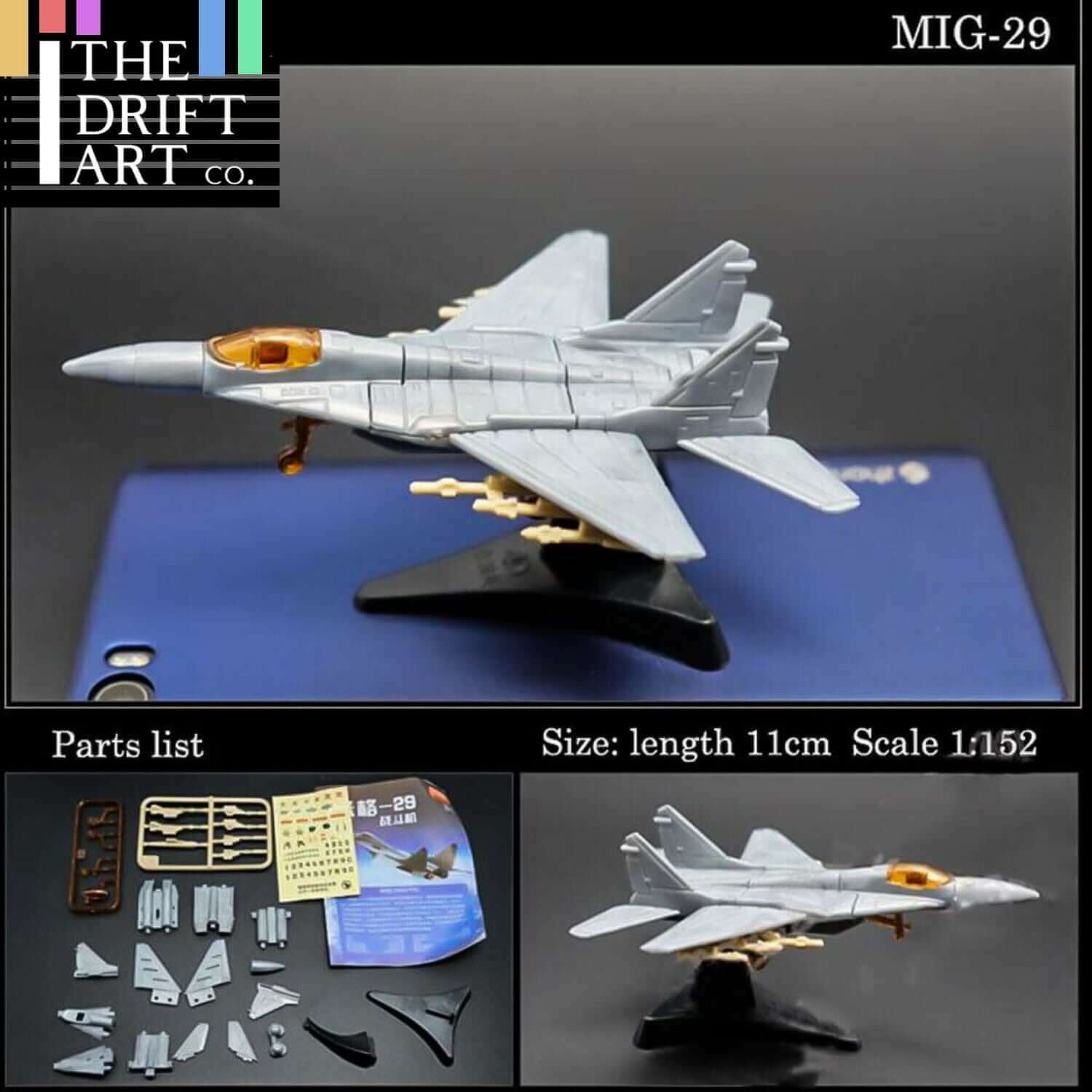 Mikoyan MiG-29 Fulcrum 4D Fighter Aircraft Plane Assembly Kit Model Art Toy -  - The Drift Art Co.#variant_sku#