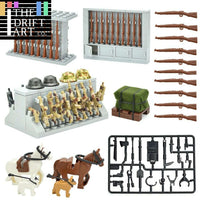 Military Weapon Gun Rifle Rack Cargo Horses Building Blocks Brick Set Toy DIY - Minifigure -  - The Drift Art Co.