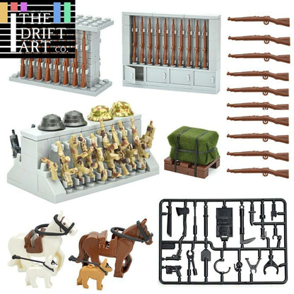 Military Weapon Gun Rifle Rack Cargo Horses Building Blocks Brick Set Toy DIY -  - The Drift Art Co.