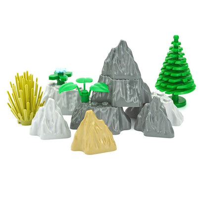 Rock Panel Rockery Mountain 8pc MOC Parts for Lego Sets Building Blocks Sets DIY -  - The Drift Art Co.