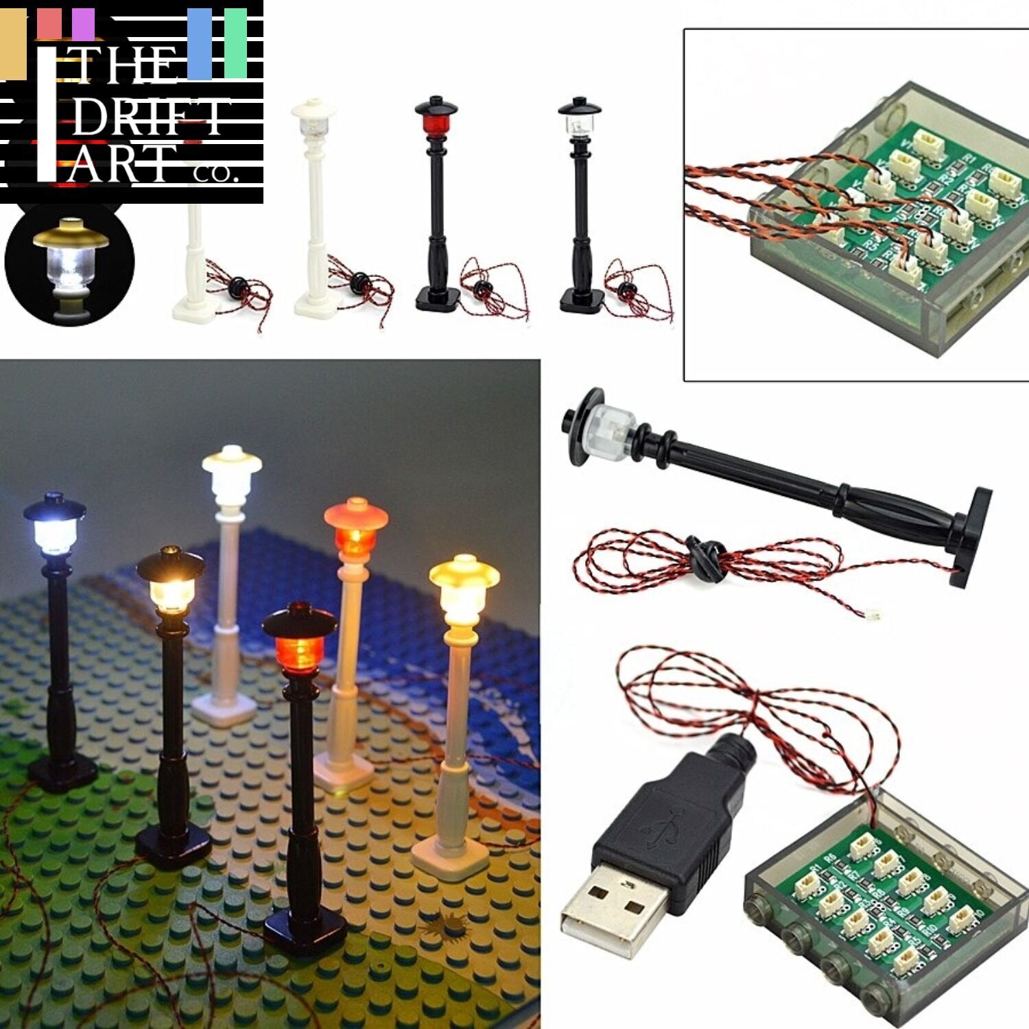 Street Light Wire 1x1 LED Lamp City For LEGO Education Building Blocks Brick Toy -  - The Drift Art Co.