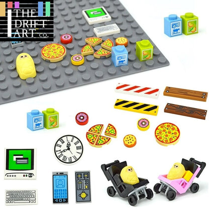 Stroller Baby Computer Phone Clock Pizza City for Lego Building Blocks Sets DIY -  - The Drift Art Co.