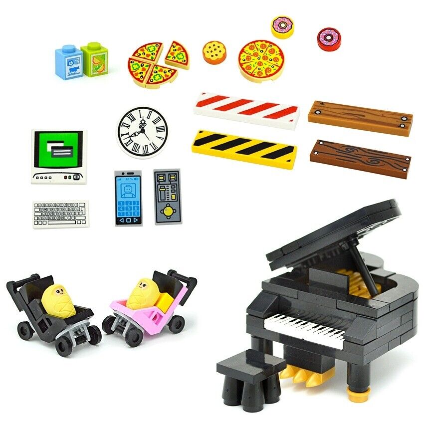 Stroller Baby Computer Phone Clock Pizza City for Lego Building Blocks Sets DIY -  - The Drift Art Co.