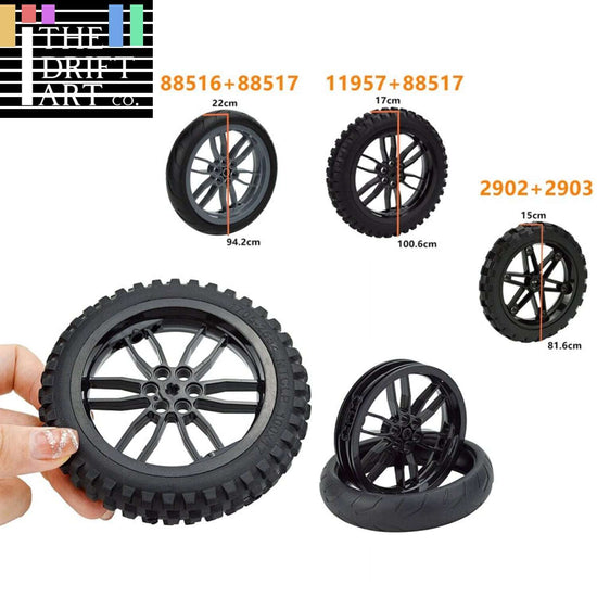 Technic Parts for Lego Kit Motorcycle Tire Wheel Hub Building Blocks Model Sets