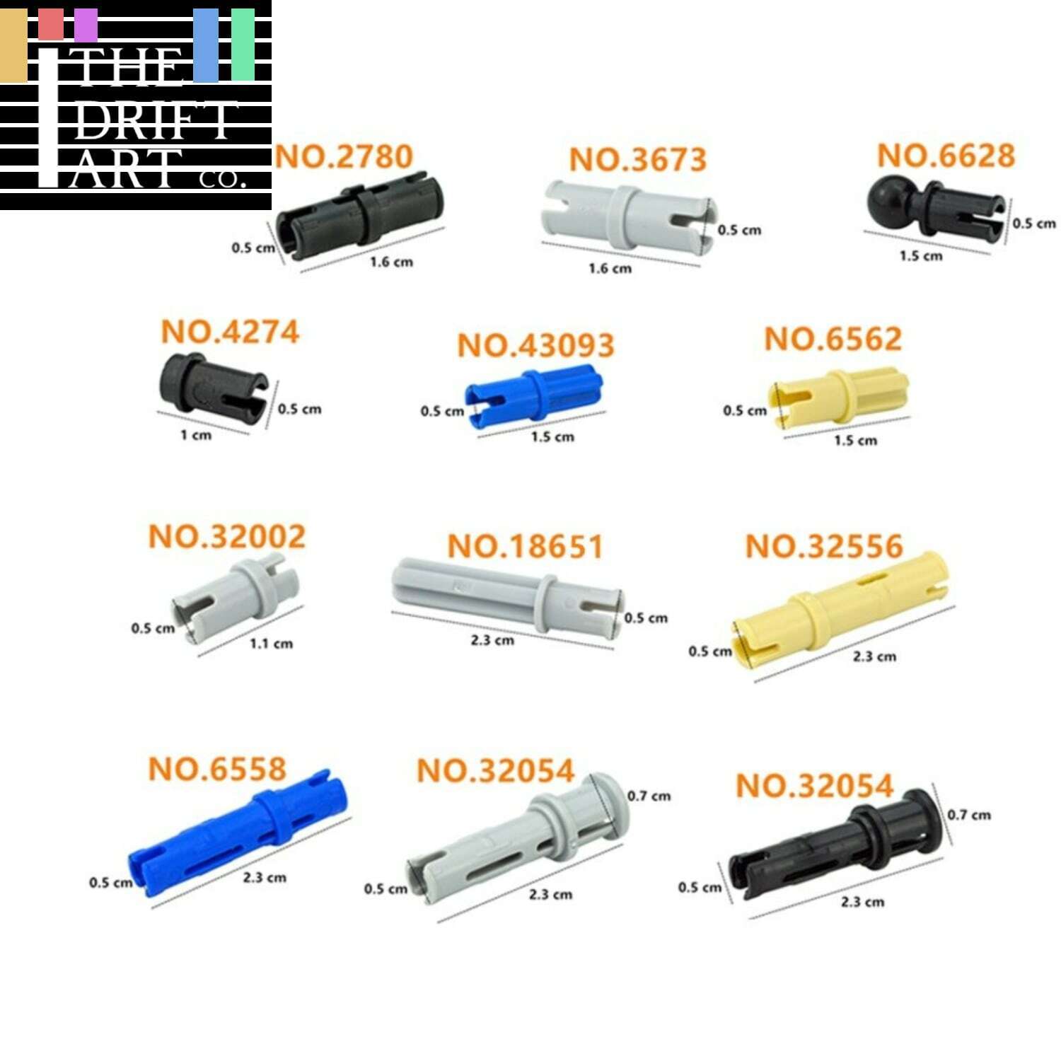 Technic Parts for Lego Kits Pin Peg Cross Axle 2780 3673 Building Blocks Set DIY - LEGO (R) Complete Sets & Packs -  - The Drift Art Co.