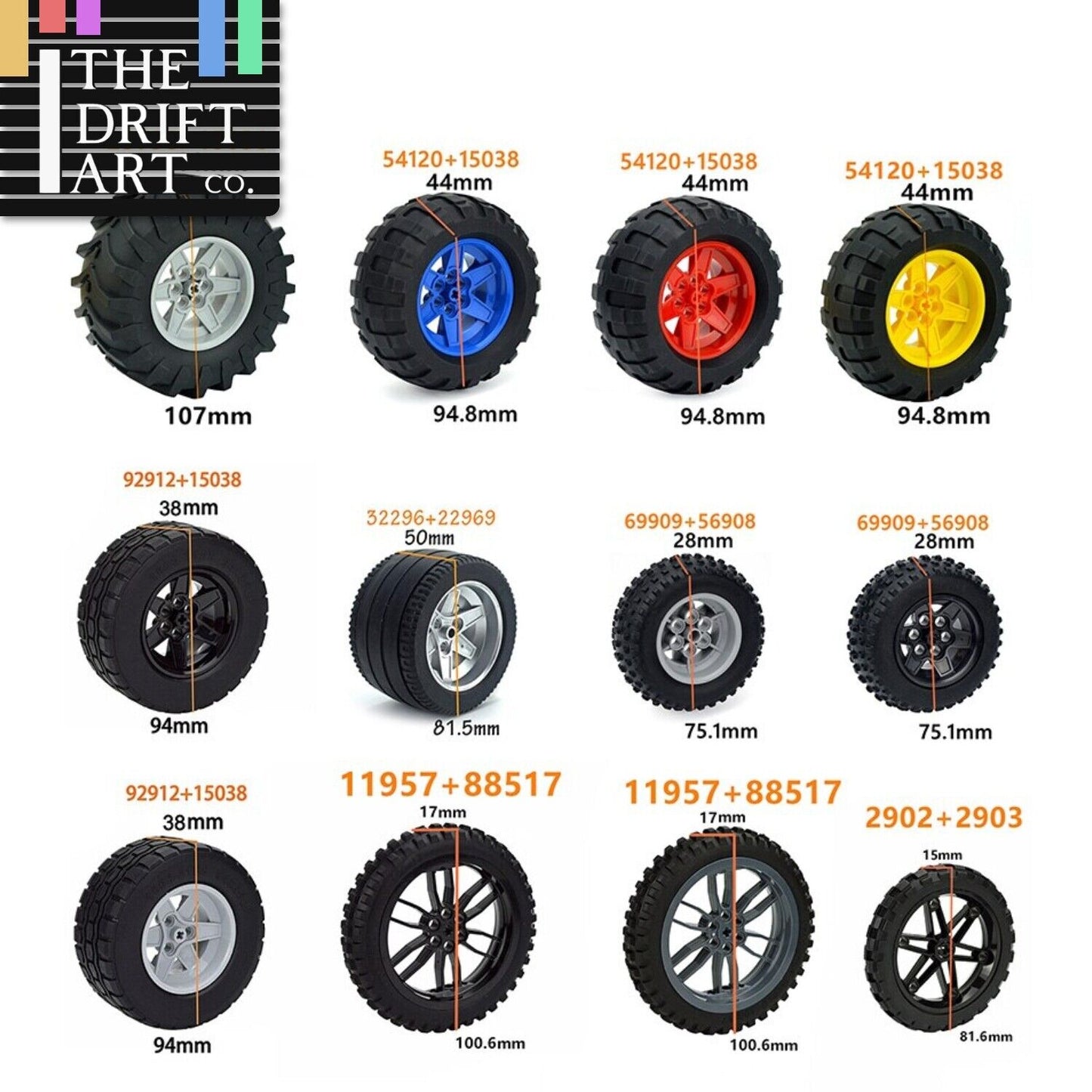 Tire Wheel Car Motorcycle Technic Parts for Lego  Building Blocks Model Sets DIY -  - The Drift Art Co.