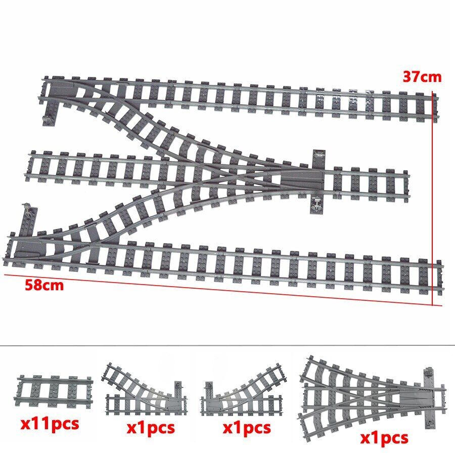 Track Crossing Switch Forked Rail for Lego Kit Train Building Blocks Sets DIY - LEGO (R) Bricks, Pieces & Parts -  - The Drift Art Co.