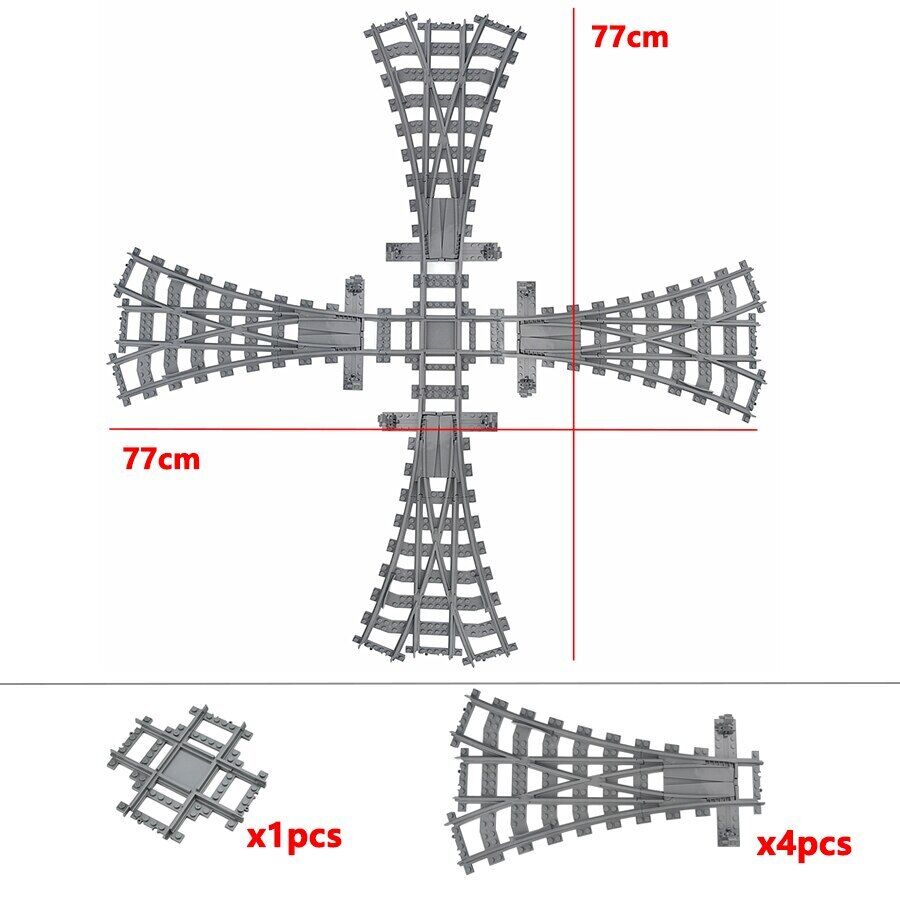 Track Crossing Switch Forked Rail for Lego Kit Train Building Blocks Sets DIY -  - The Drift Art Co.