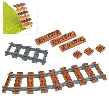 Train Wood Track 1x1 1x4 City House Building Blocks Bricks - Var Colors -  - The Drift Art Co.