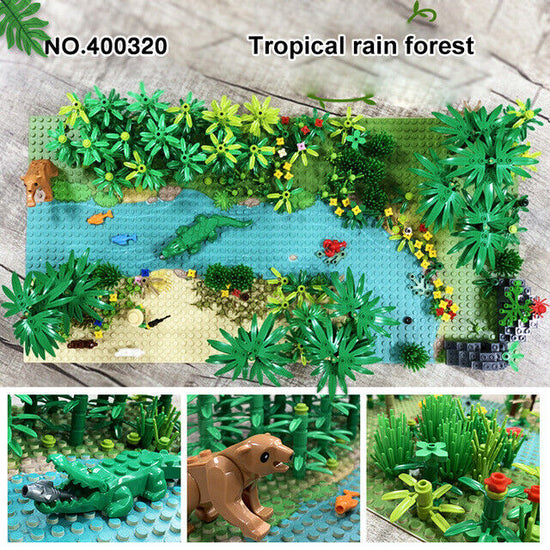 Tropical Rainforest Forest Toy Children Bricks Kids Set Building Blocks DIY
